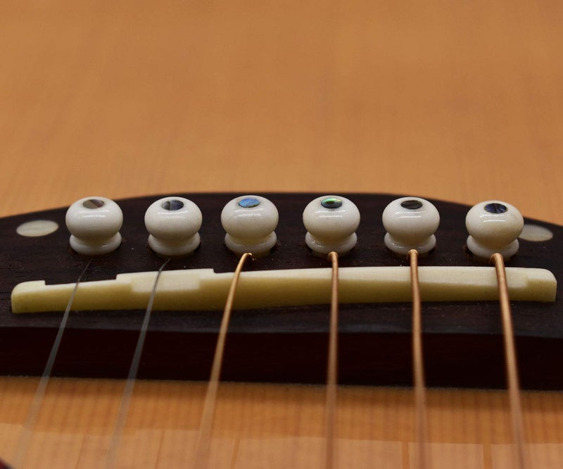 Vencetmat Acoustic Guitar Bridge Pins, Pure Bone, Slotted, Ivory Color, Inlaid Abalone Dot - Image 4